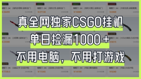 真全网独家CSGO挂G，单日捡漏1k+【揭秘】-4503资源库