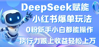 DeepSeek赋能小红书爆单玩法0粉新手小白都能操作，执行力跟上收益轻松上W，懒人勿做-4503资源库