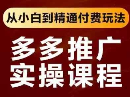 拼多多推广实操课程,从小白到精通付费玩法-4503资源库