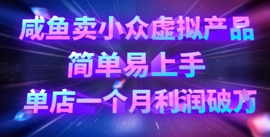 咸鱼卖小众虚拟产品,简单易上手,单店一个月利润破W-4503资源库